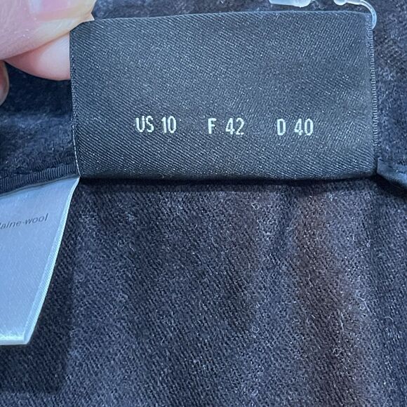 AKRIS Womens Pinstripe Wool Career Pants Size 10 Straight Leg Brown Excellent - Picture 9 of 14